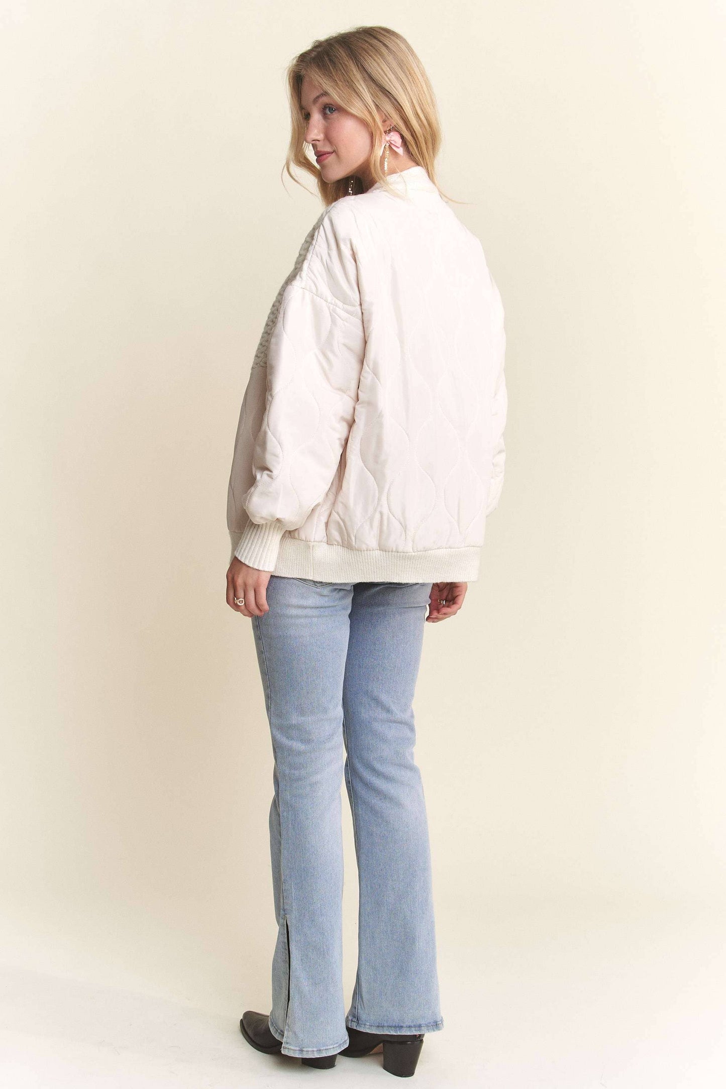 Button Down Quilted Cardigan
