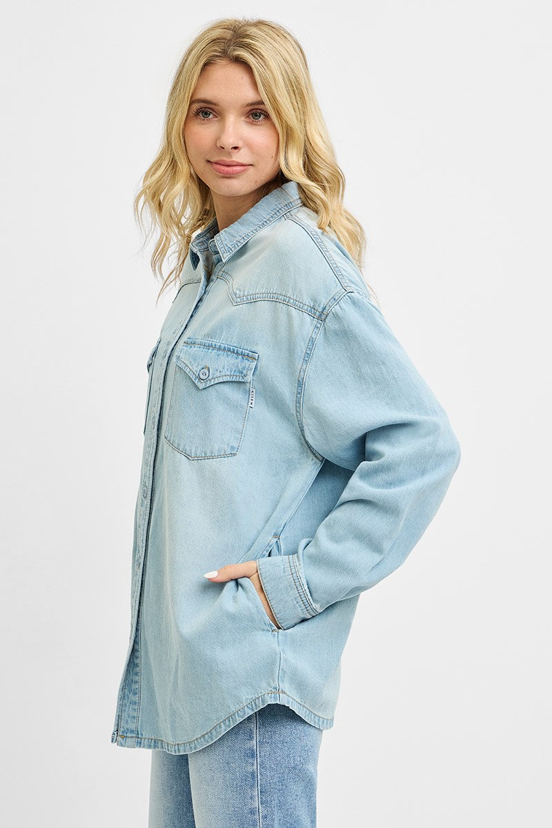 Western Yoke Styled Relaxed Fit Denim Shirts