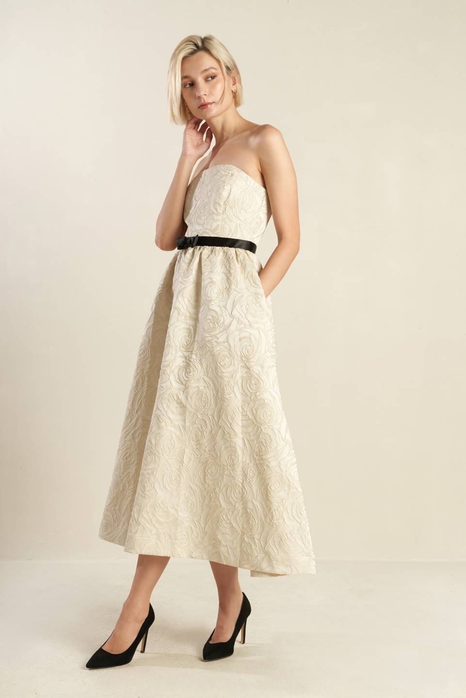 Textured Woven Midi Dress