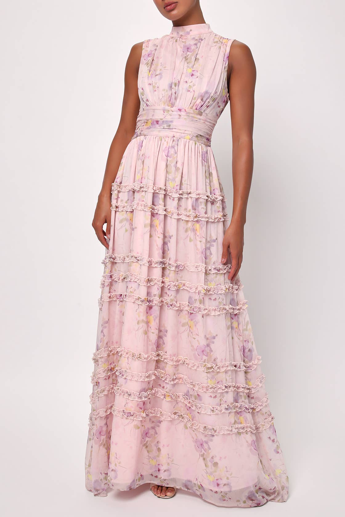 Eden Floral Chiffon Ruffle Dress