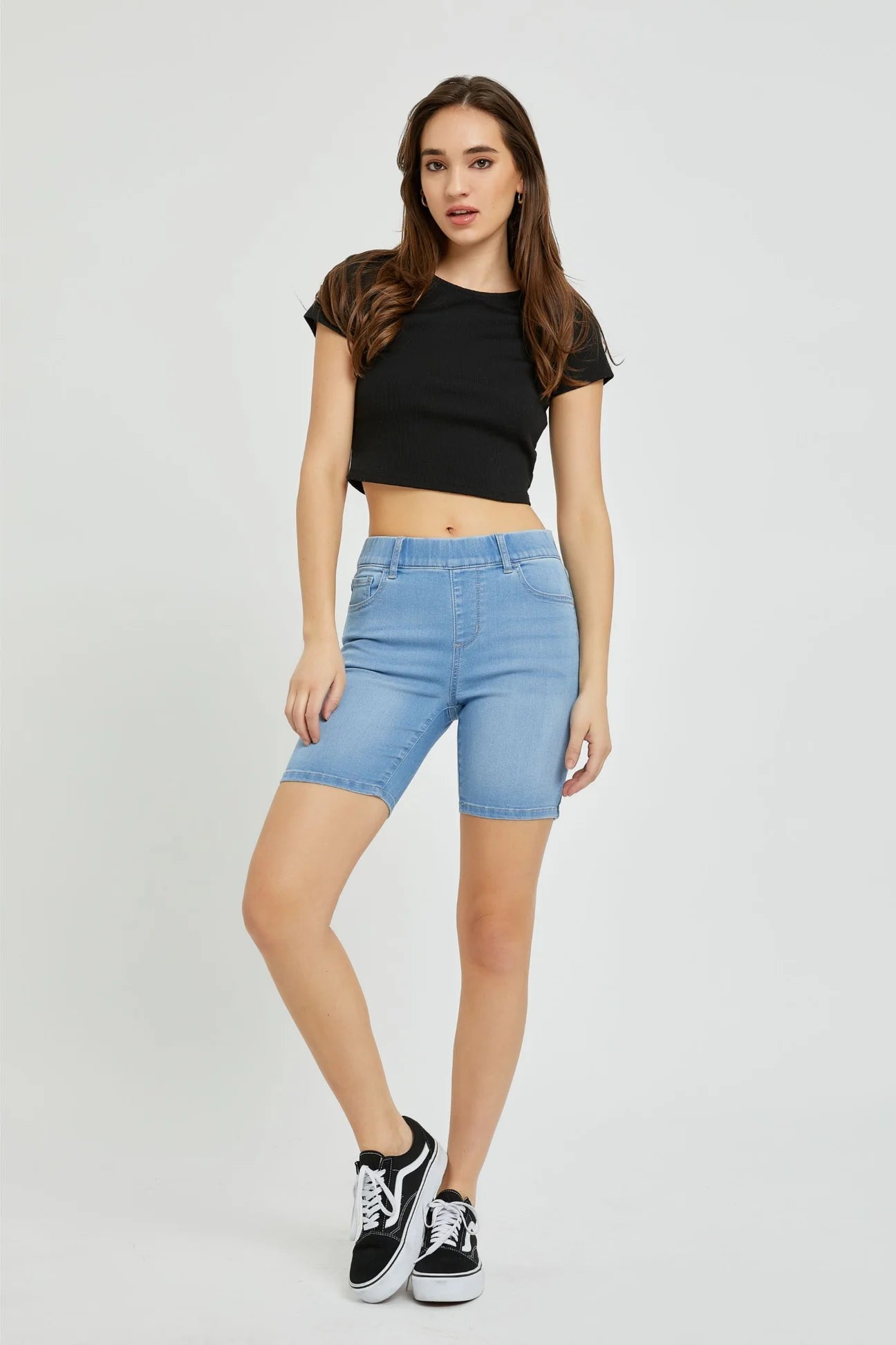 Pull on Denim Biker Short