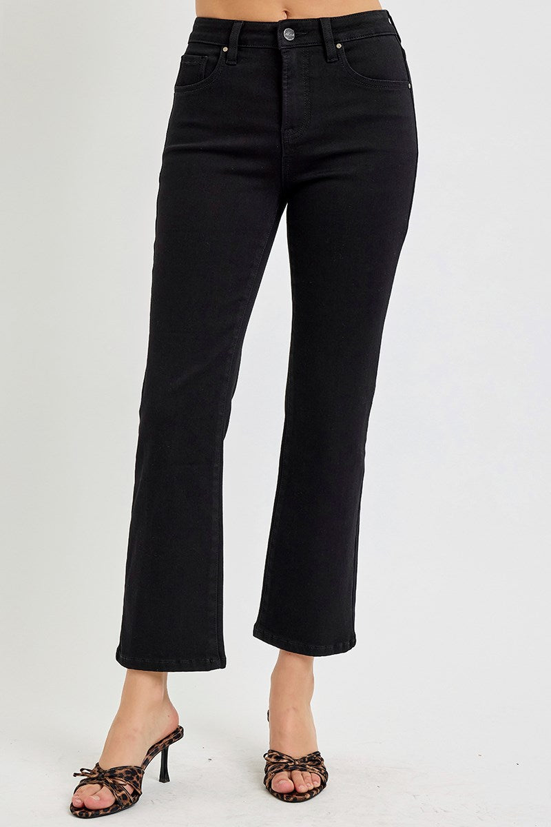 Tummy Control High Rise Crop Straight Jeans