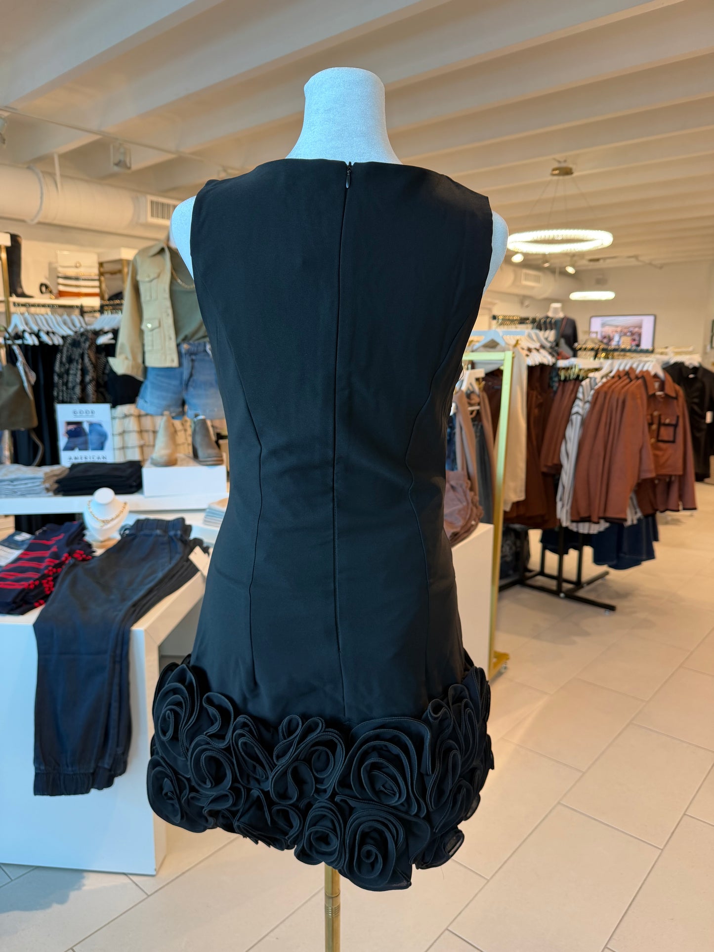Black 3D Rose Dress
