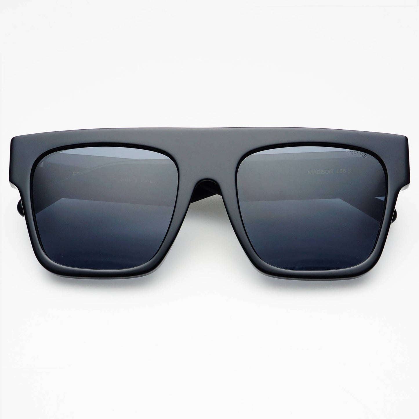Madison Black Acetate Unisex Flat Top Sunglasses