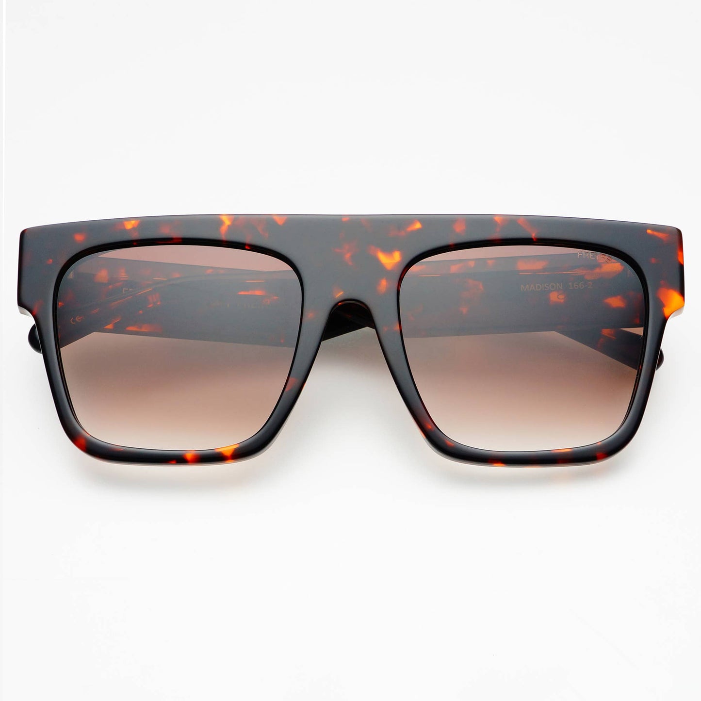 Madison Tortoise Acetate Unisex Flat Top Sunglasses
