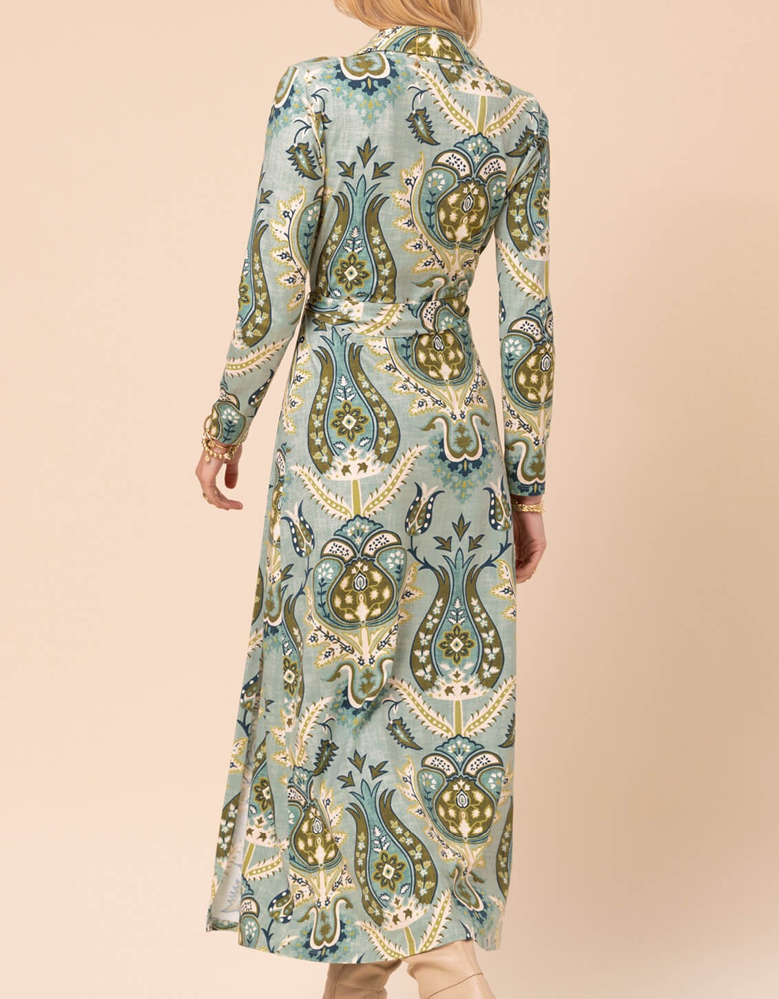 Iris Jersey Dress Mercer House Damask Sea Foam