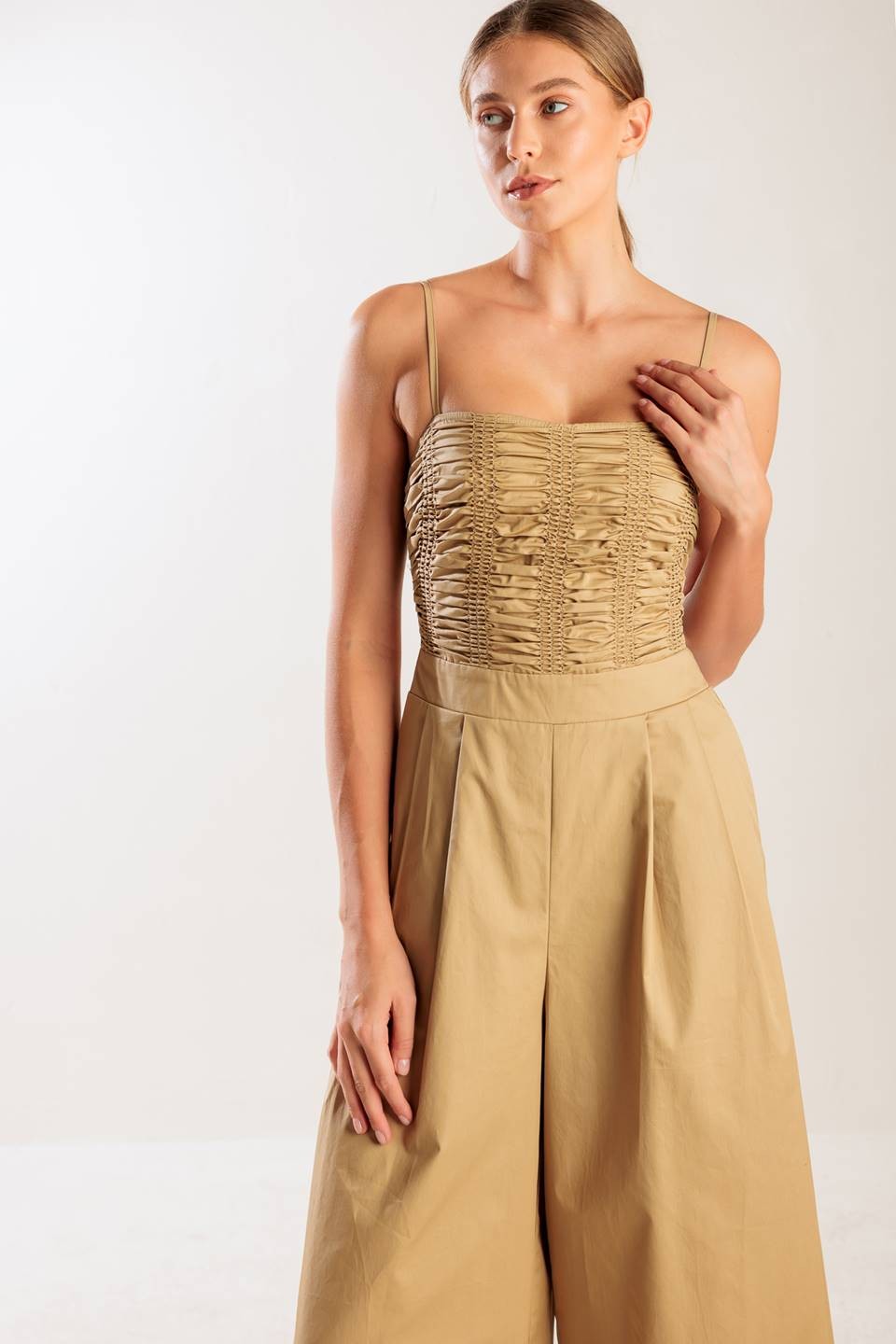 Taupe Woven Jumpsuit