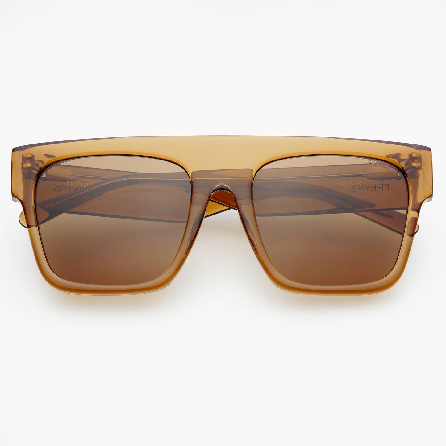 Madison Brown Acetate Unisex Flat Top Sunglasses