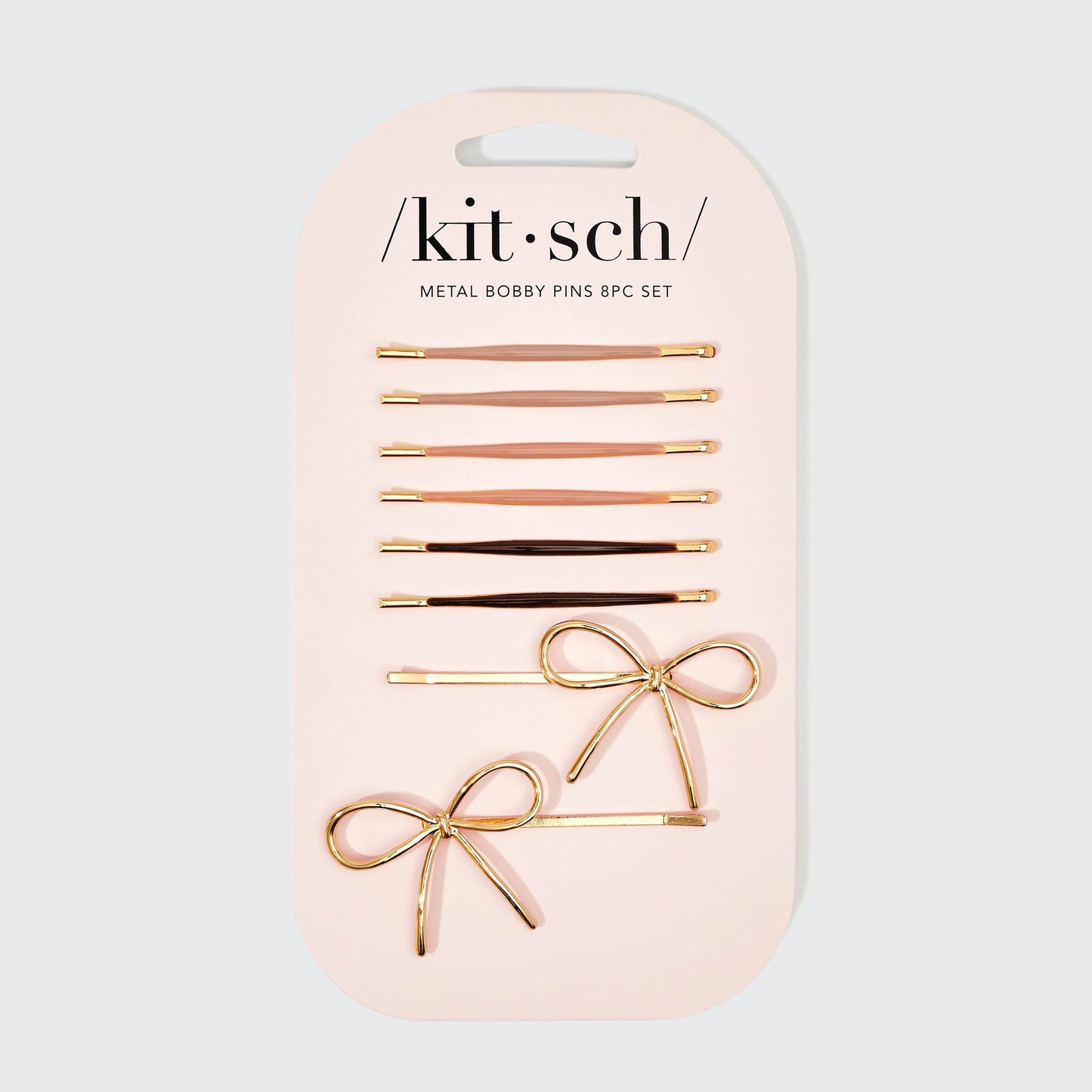 Metal Enamel Cloud & Bow Bobby Pins 8pc-Rosewood