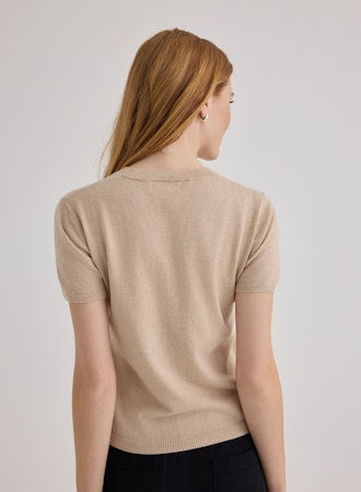 Short Sleeve Crew Neck Knit Short Sleeve