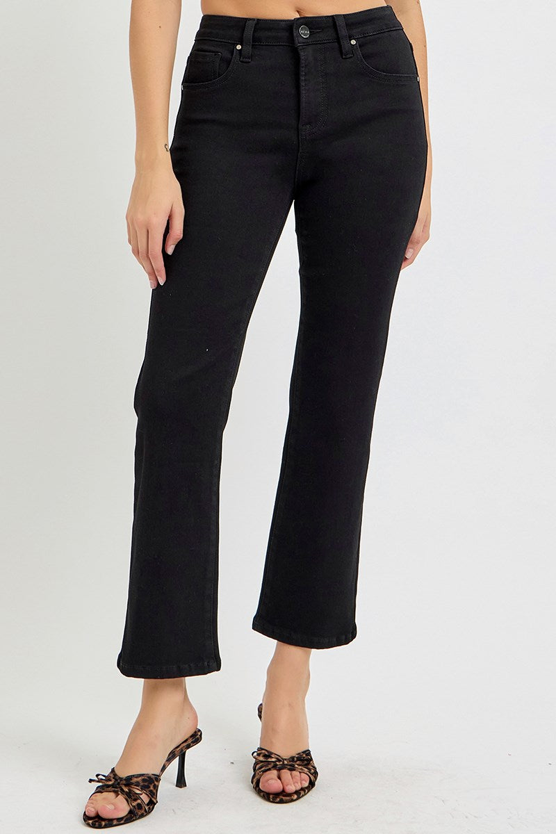 Tummy Control High Rise Crop Straight Jeans