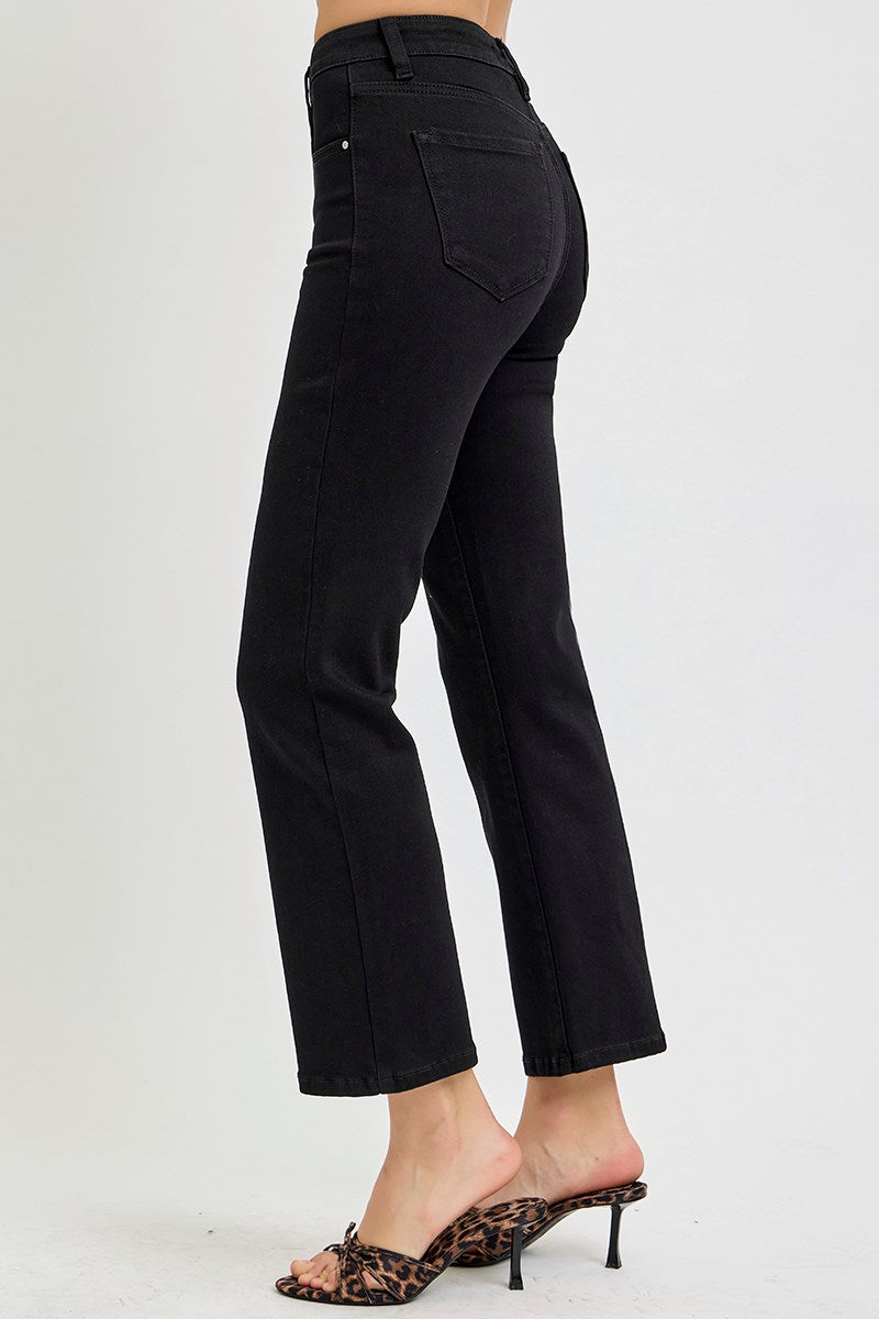 Tummy Control High Rise Crop Straight Jeans