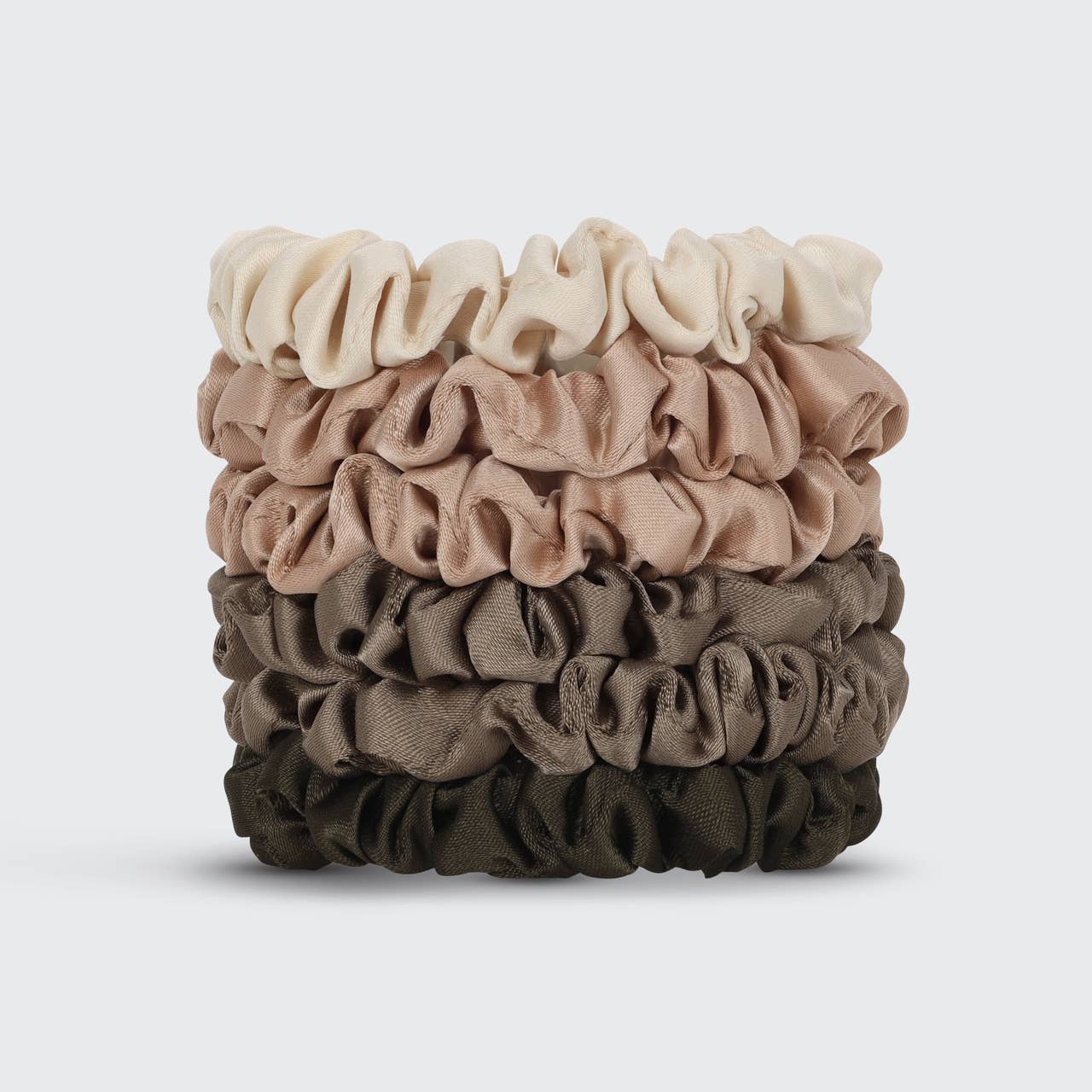 Ultra Petite Satin Scrunchie 6pc-Eucalyptus