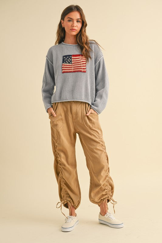 Flag Knitted Sweater Top