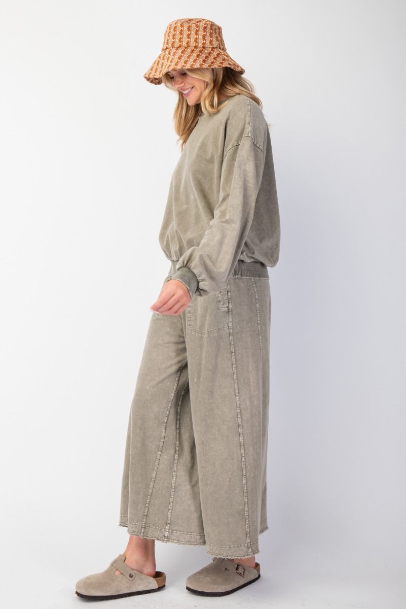 Mineral Washed Terry Knit Pants