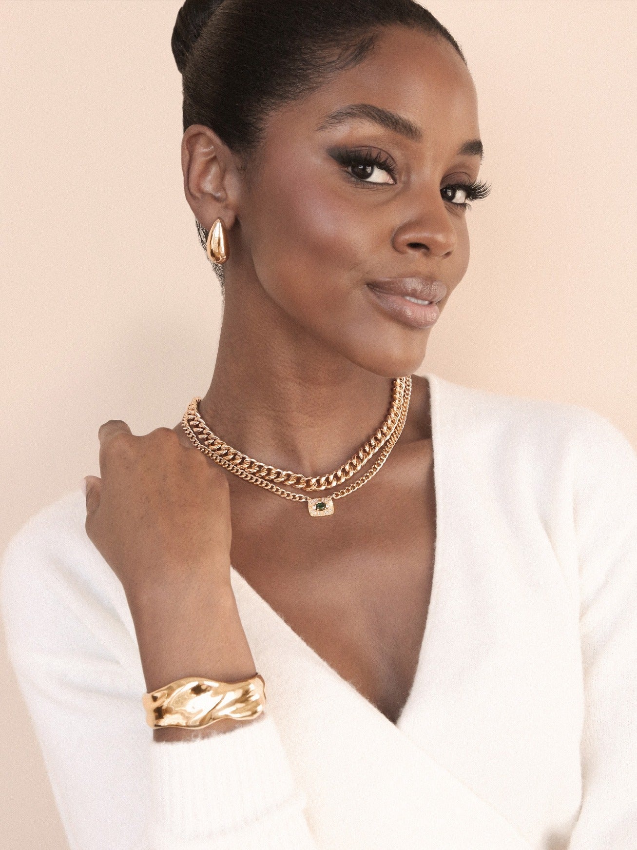 Golden Teardrop Earrings 18K Gold Plated