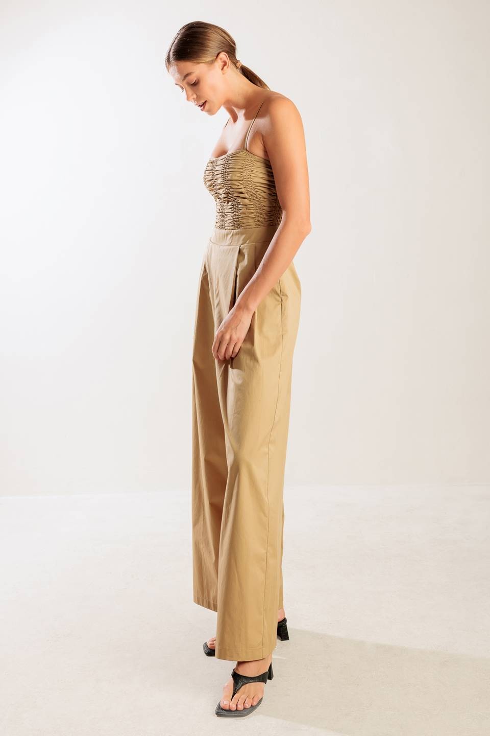 Taupe Woven Jumpsuit