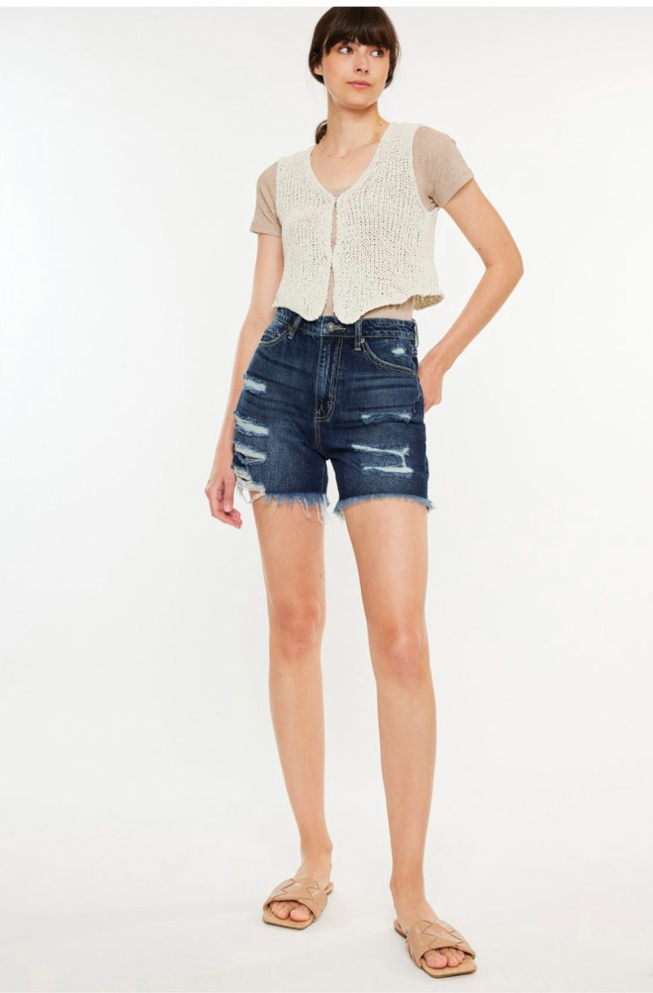 High Rise Denim Short