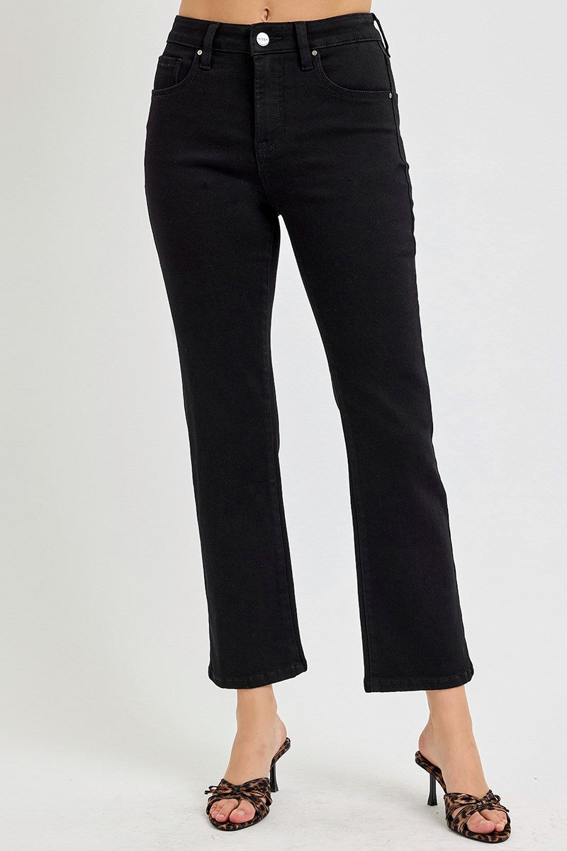 Tummy Control High Rise Crop Straight Jeans
