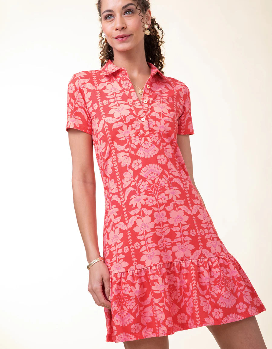 Joelle Polo Dress McAllister Floral Vine Pink