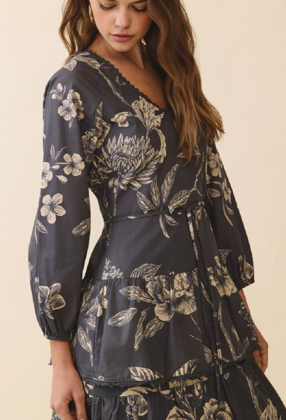 Floral Tiered Midi Dress
