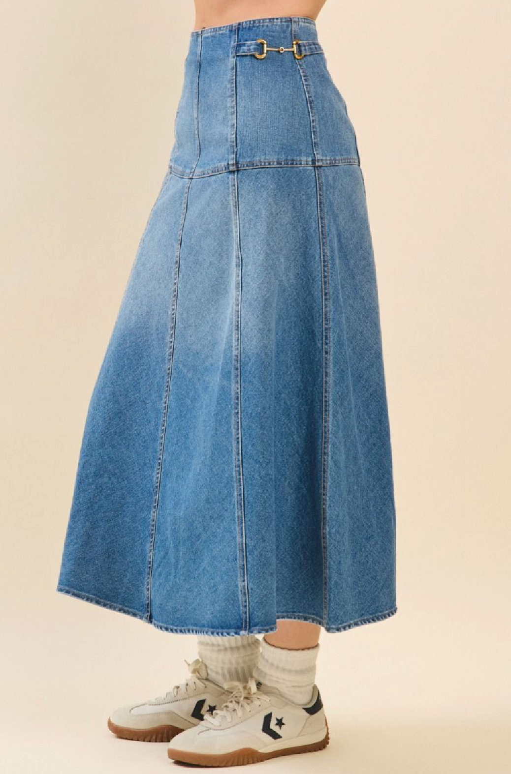 High Waisted Denim Skirt