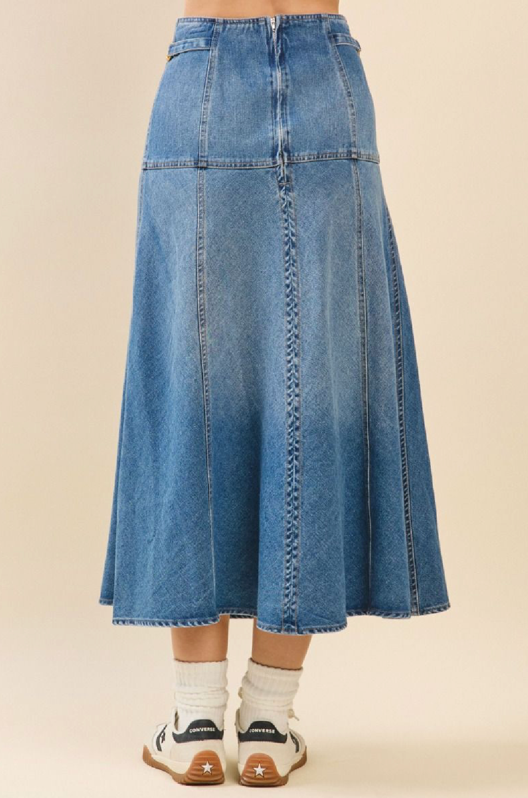 High Waisted Denim Skirt