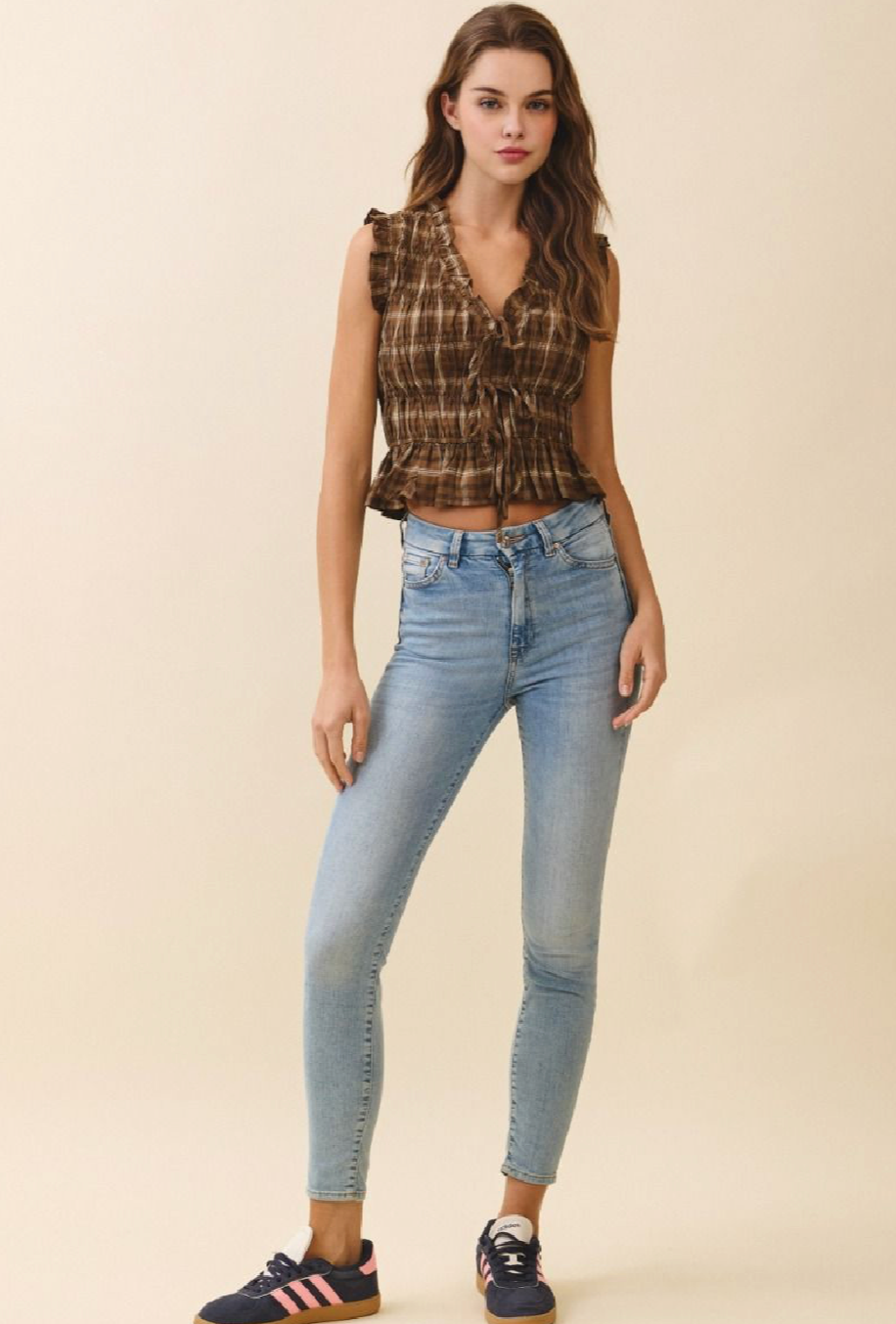 Plaid Sleeveless Top