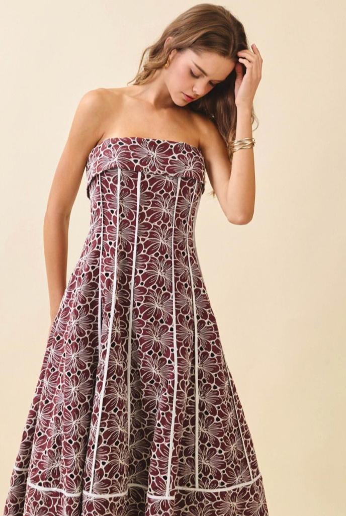 Strapless Midi Dress