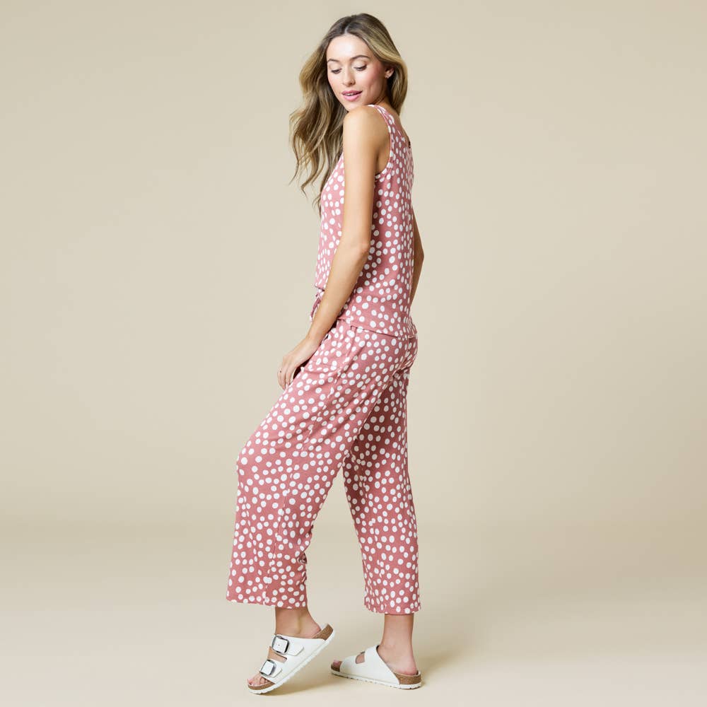 Sleep Soft Polka Print Scoop Tank Capri PJ Set