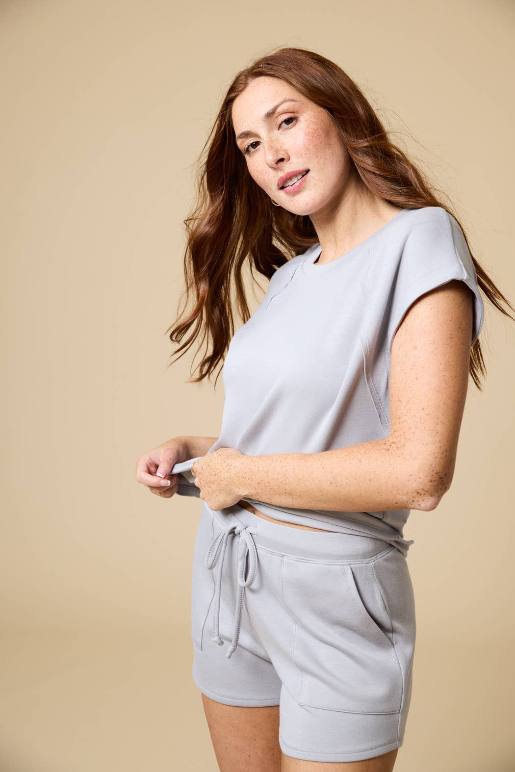 Pure Dream Short Raglan Crew Neck Short Set