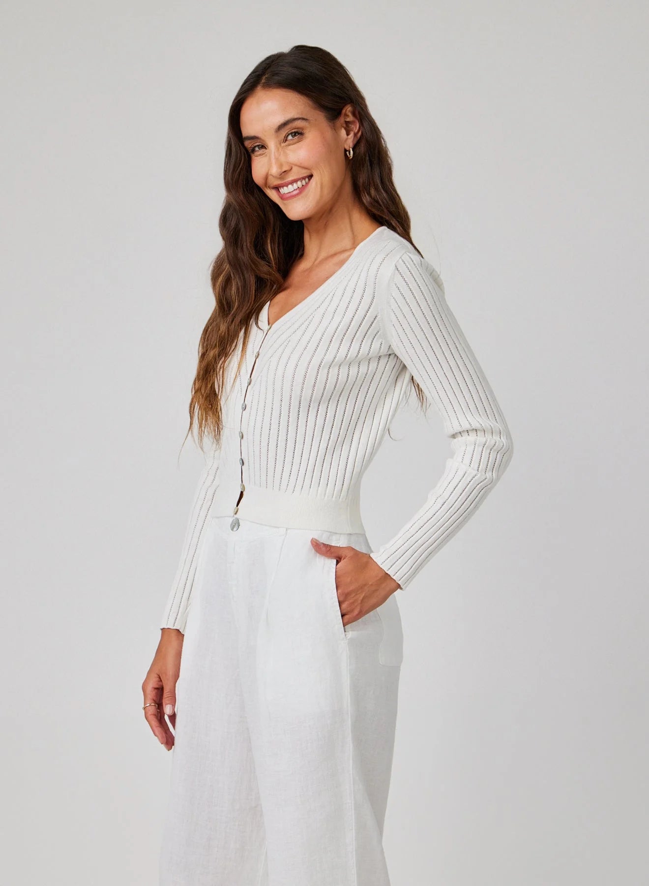 Fitted V-Neck Cardigan