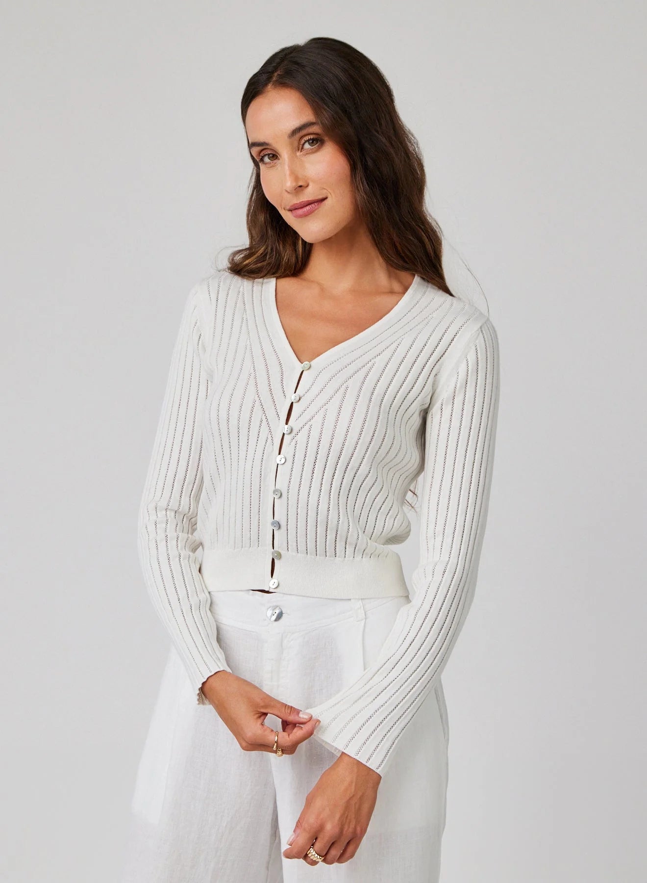 Fitted V-Neck Cardigan