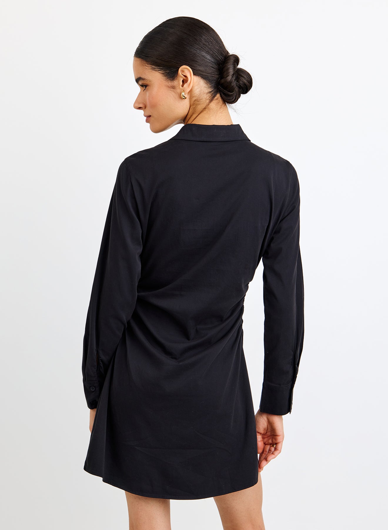 Bella Dahl Long Sleeve Shirred Shirt Dress