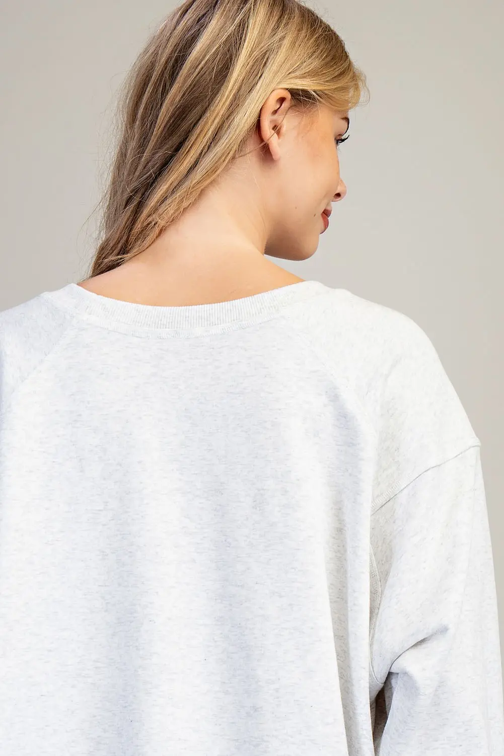 Merry Embroidered Oversized High-Low Sweatshirt