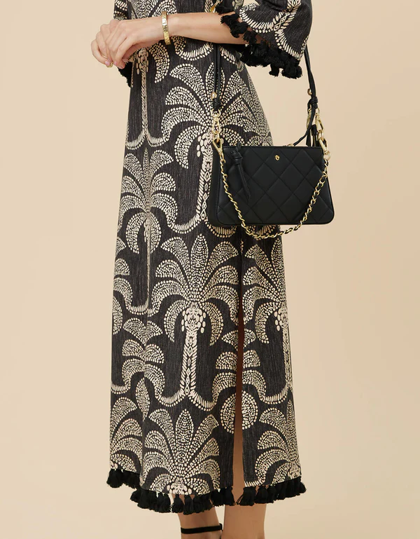 Breana Midi Dress Bridge Street Palms Black