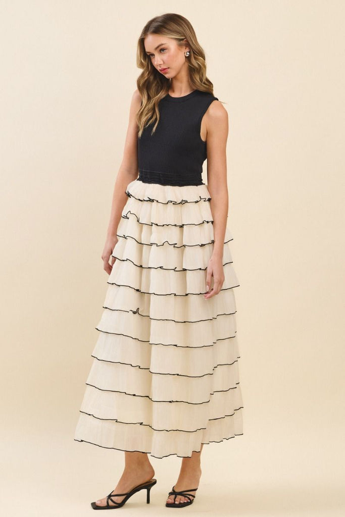 Tulle Ruffle Maxi Dress