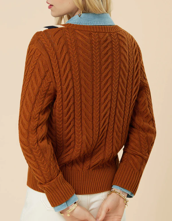 Lorna Varsity Sweater Nutmeg