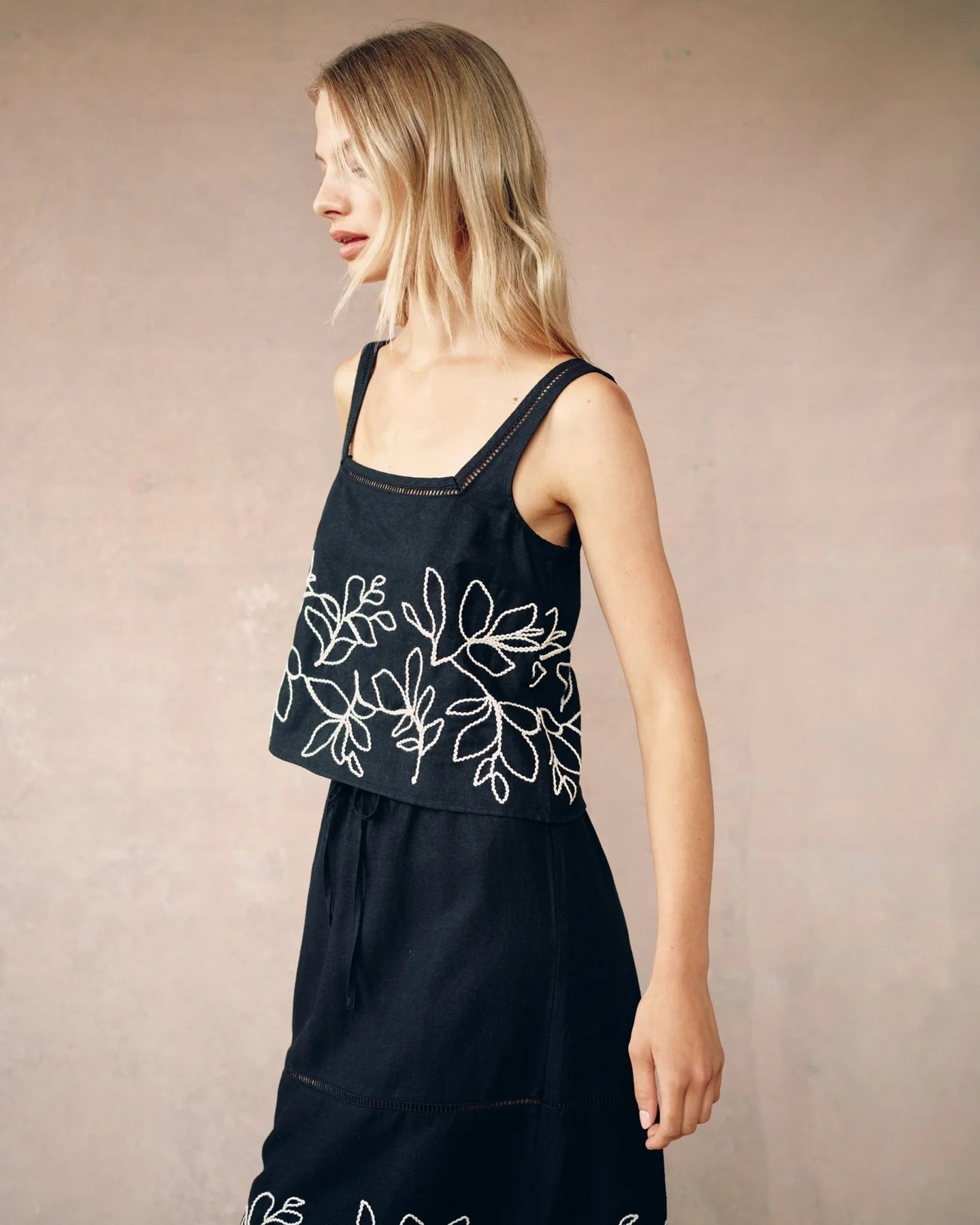 Square Neck Ladder Trim Top