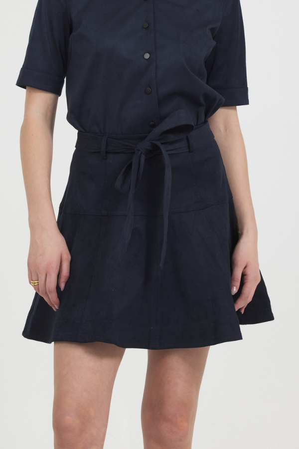 Vegan Suede Flare Mini Skirt