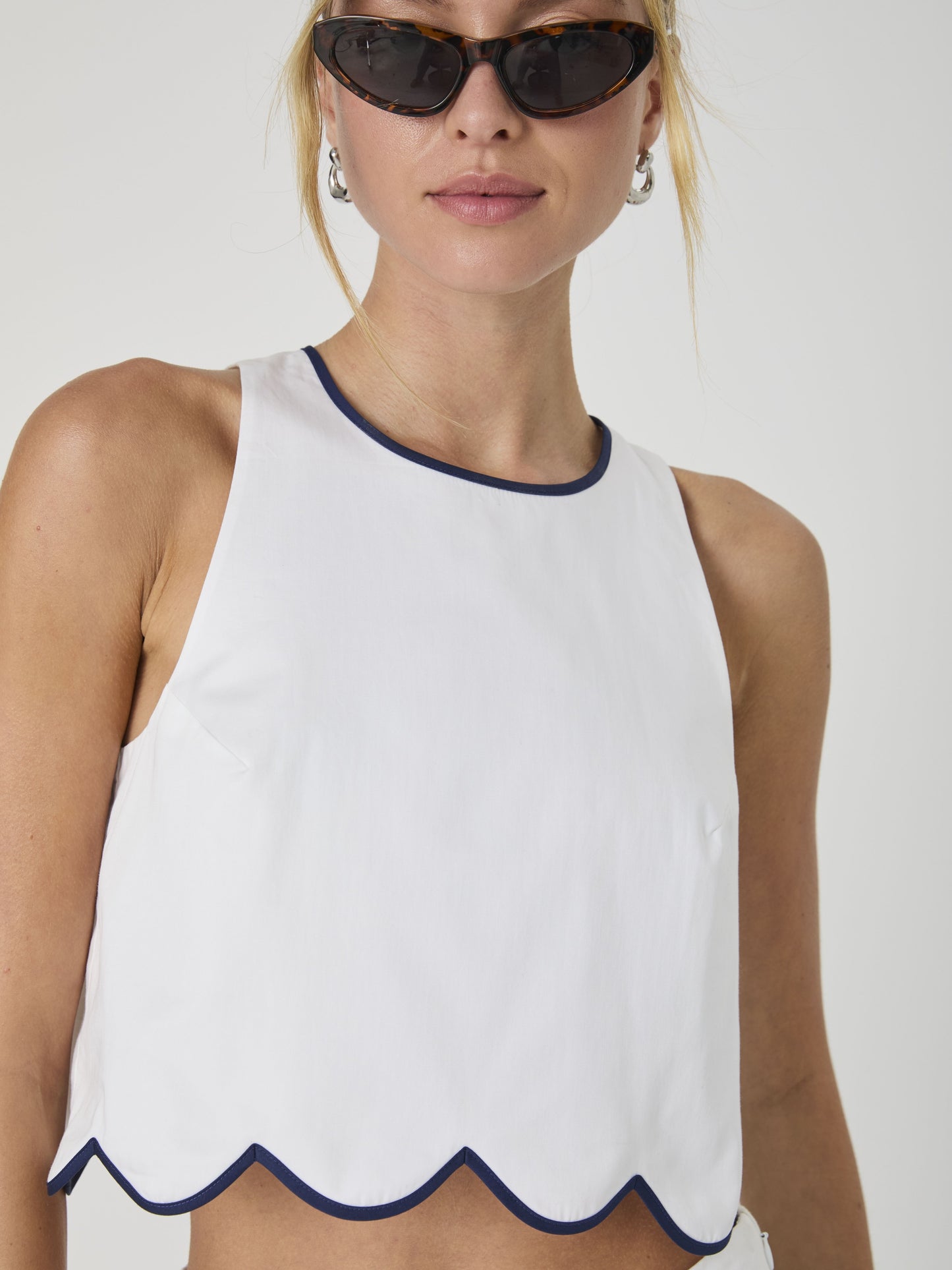Alexis Cotton Scalloped Top
