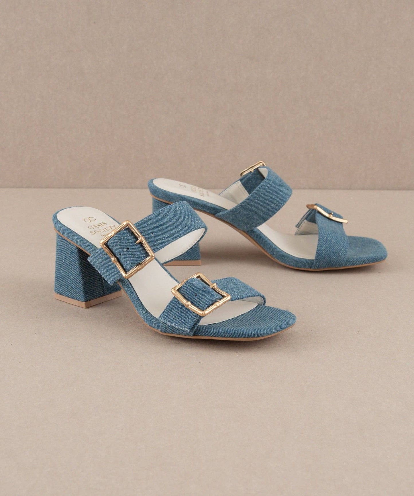 The Havana Denim | Bamboo Buckle Heel