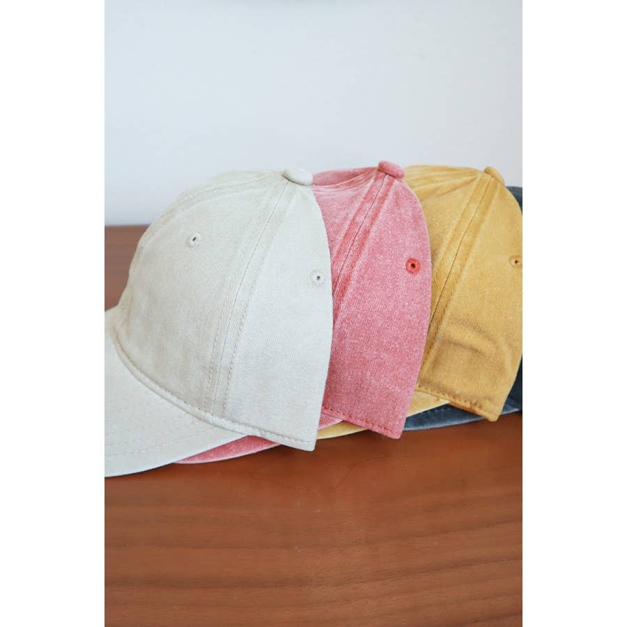 Solid Acid Washed Baseball Cap