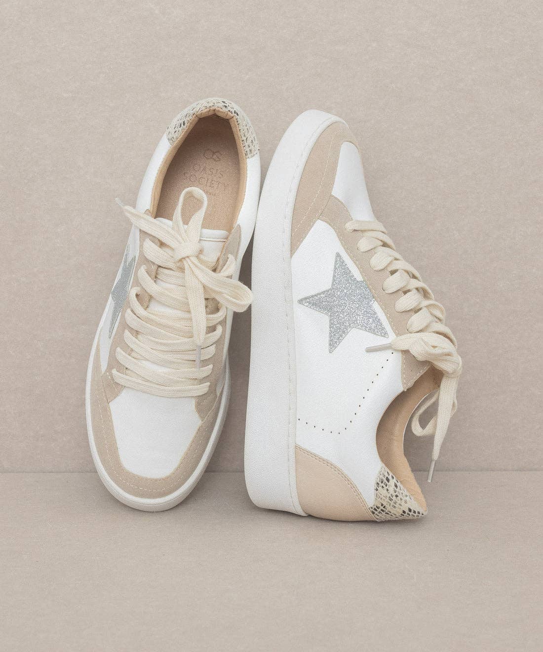 The Irene Taupe | Calfhide Star Sneaker