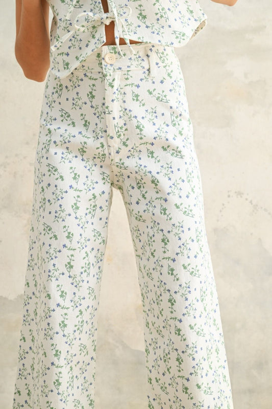 Floral Print Stretch Pants