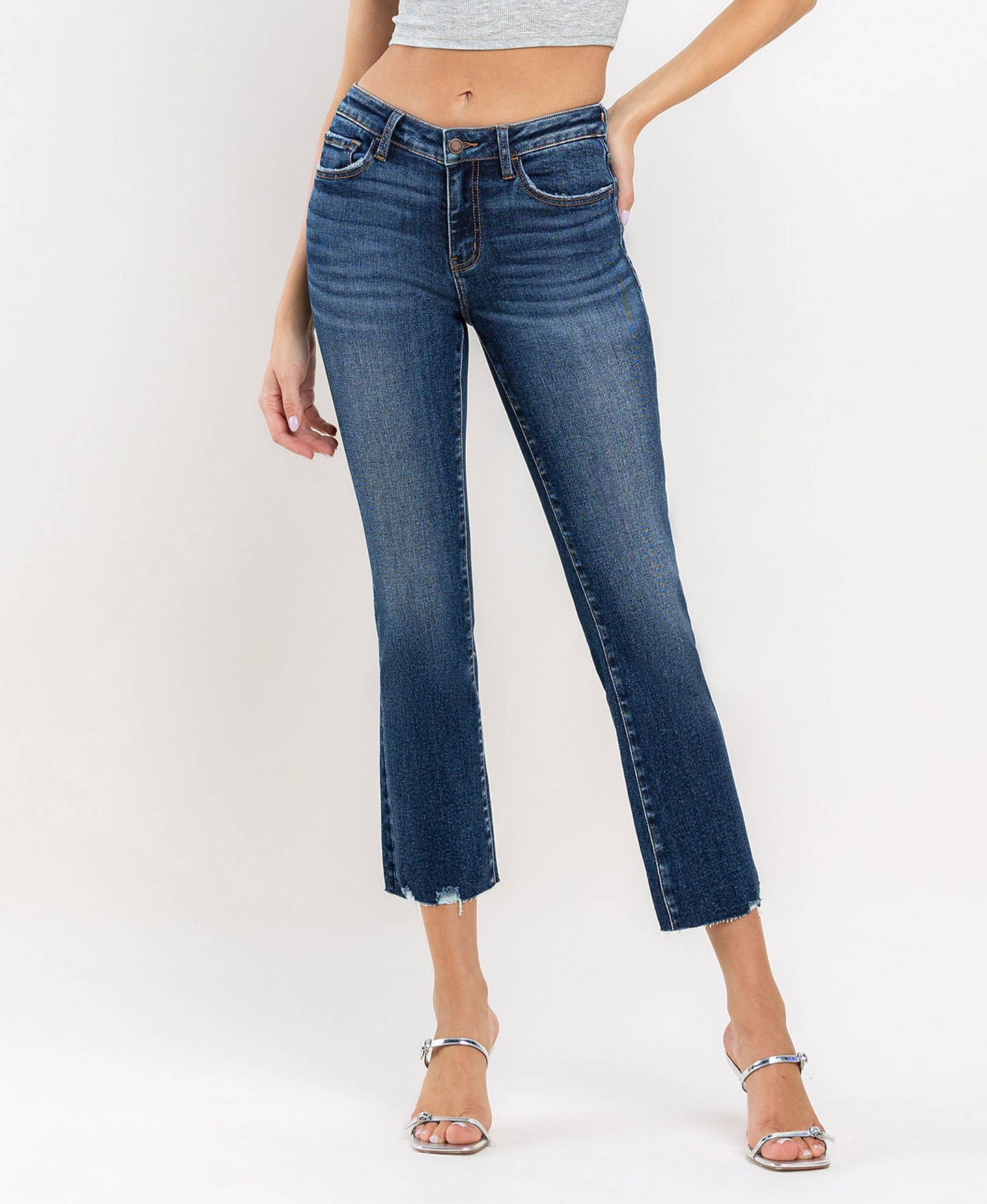 Lovervet - Mid Rise Crop Mini Bootcut Jeans