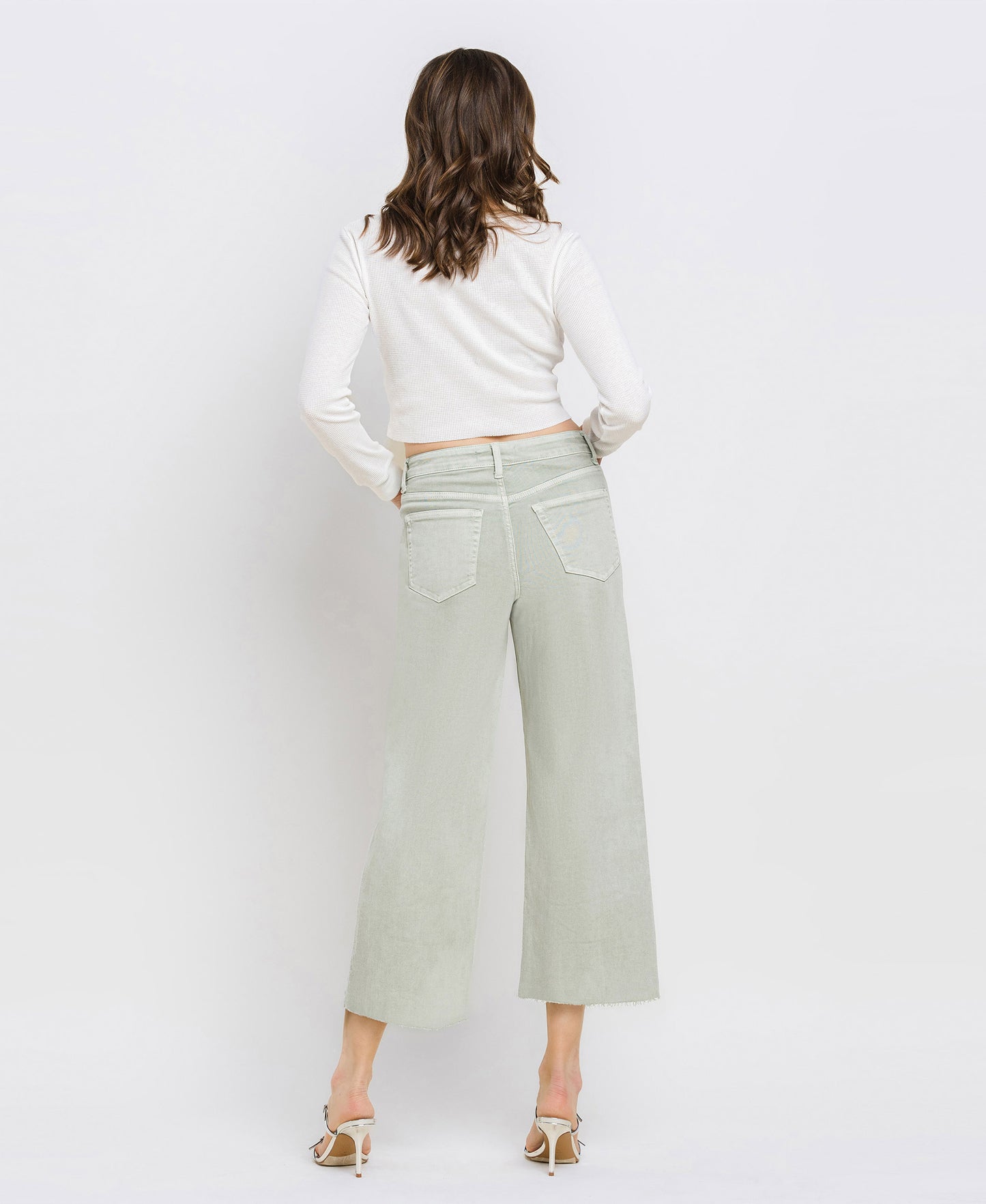 High Rise Crop Wide Leg Jeans