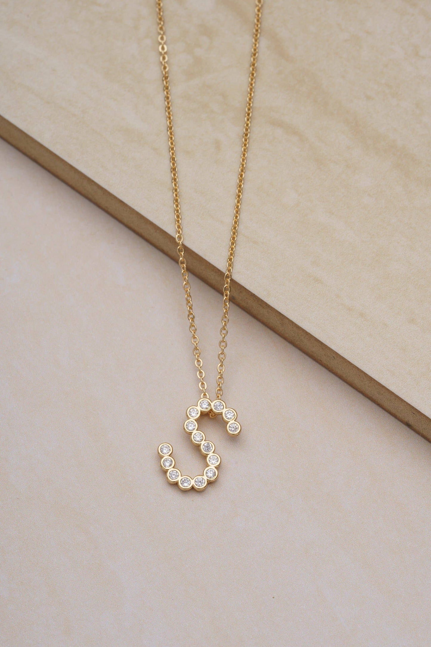 Ettika - Simple Crystal Initial 18k Gold Plated Necklace