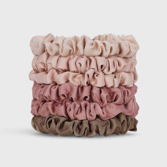 Kitsch - Ultra Petite Satin Scrunchies 6pc - Terracotta