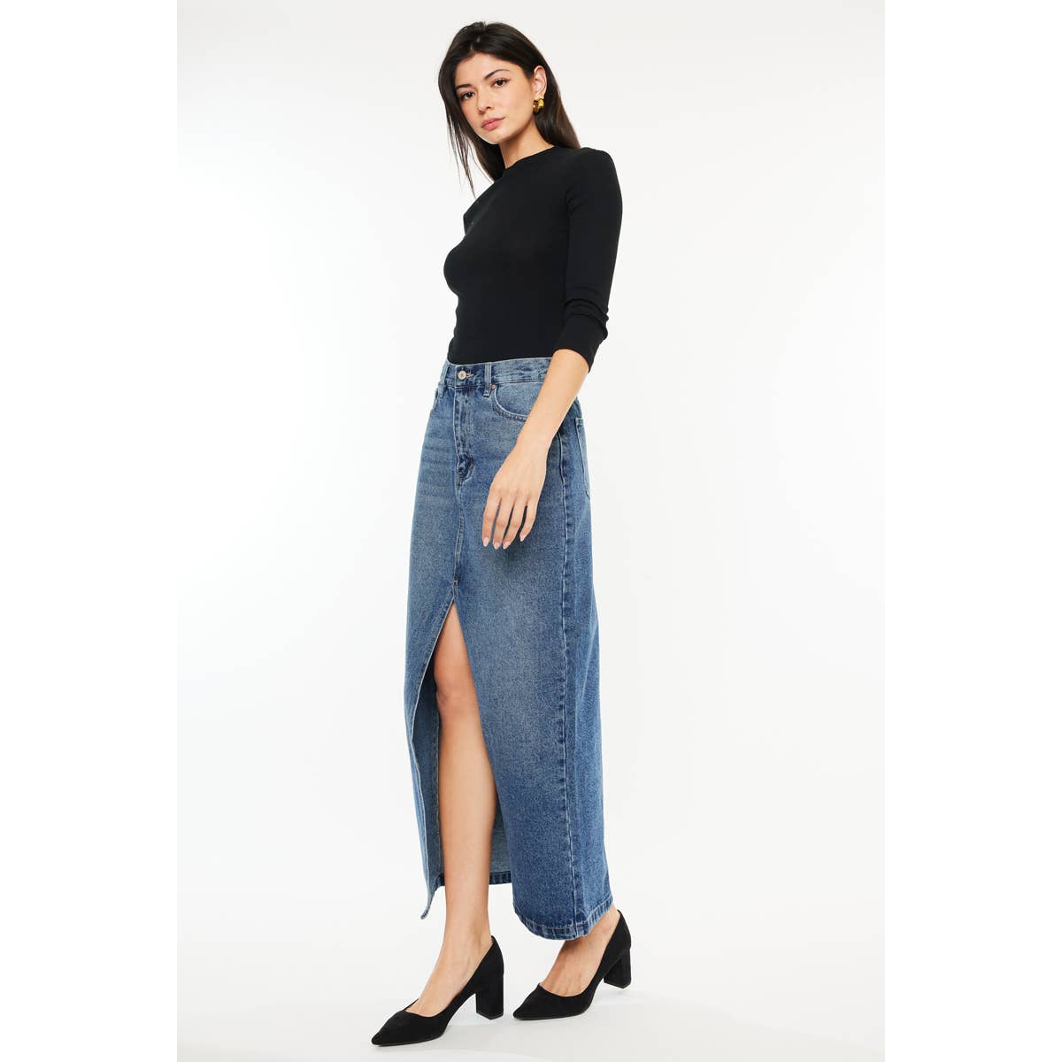 Denim MAXI Skirt Medium Wash